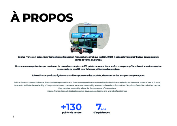 Brochure Sublue - scooters sous-marins